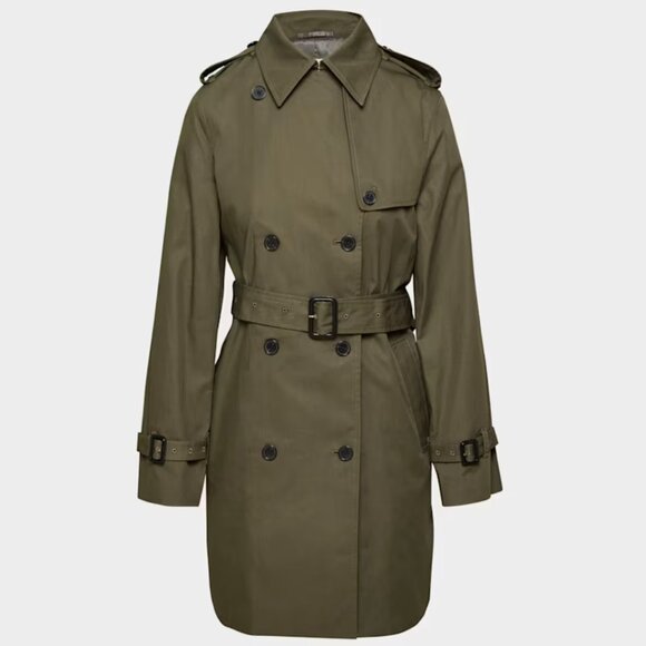 NWT Aritzia New The Finch Mid Trench Coat - City Twill Olive L - Picture 7 of 12